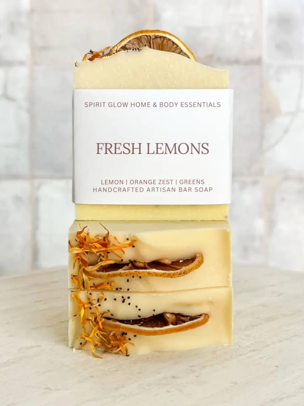 Fresh Lemons Artisan Bar Soap - Cream & Yellow Handcrafted 7$ Each